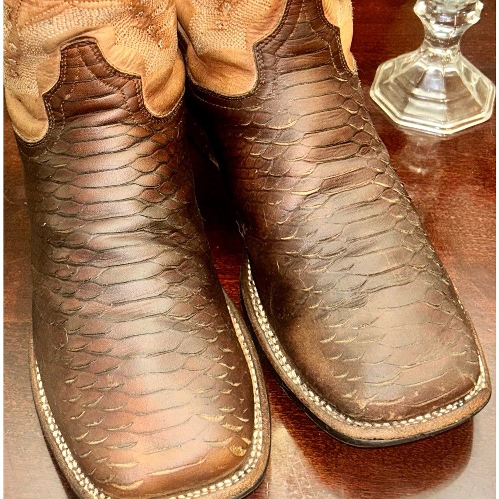 Dan Post Python Two-Tone Brown Western Boots 10.5… - image 7